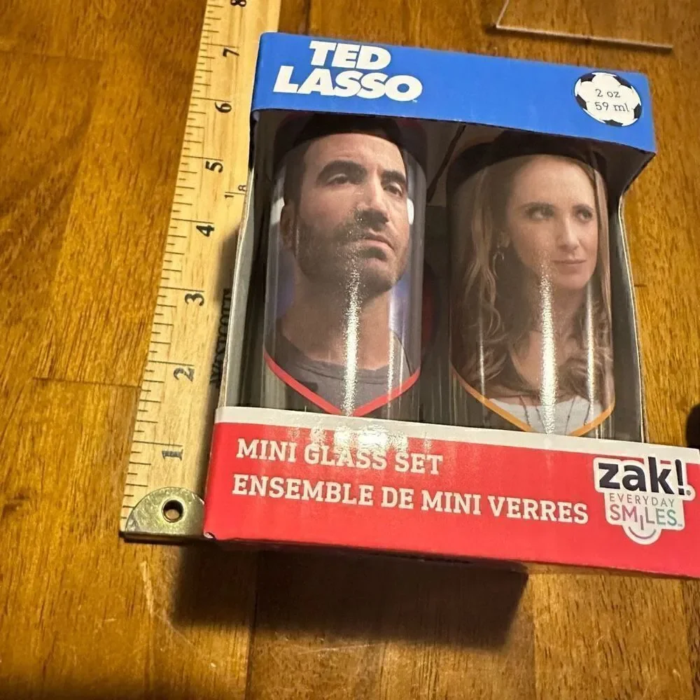 Ted Lasso Apple TV Mini Shot Glass 4 Piece Set 2oz each New in box Zak!